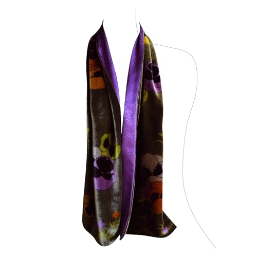 Silk Base Velvet Scarf, Pure Silk Lining, 58