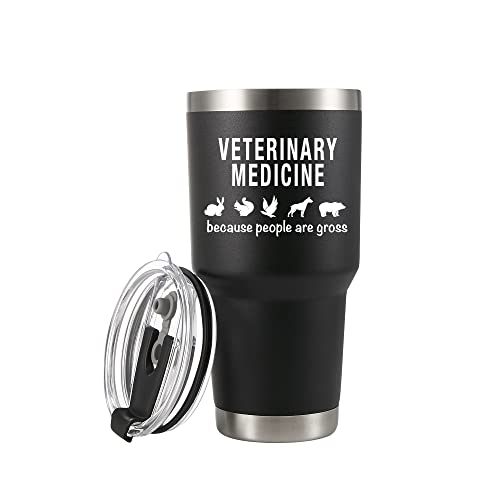 Veterinary Medicine Because People Are Gross Vacuum Insulated Stainless Steel Tumbler 30Oz Veterinarian Vet Practitioner Animal Doctor Pet Lover Graduation Birthday Valentine Christmas Anniversary Mug #TOP4