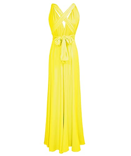 Image of Sexyshine Women's Backless Gown Dress Convertible Multi-Way Wrap Halter Cocktail Dress Bandage Bridesmaid Long Dresses