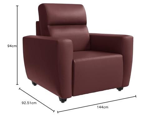 Image of Wakefit Sofa Set | 3 Year Warranty | Sofa 4 Seater, 4 Seater Sofa for Living Room, Wooden Sofa Set, Sofa Set 2+1+1 Seater - Belize(Romance : Sangria)