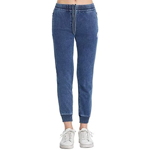 Extreme Pop - Pantalón de chándal elástico de Felpa para Mujer (Azul Vaquero, L) Cover