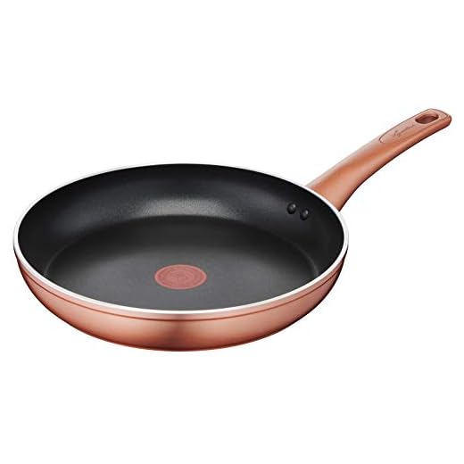 Lagostina Padella Antiaderente in Alluminio Ø 30 cm con Esterno Effetto Rame, Pentola Gas e Forno con Indicatore Cottura Thermo-Signal, Rivestimento Titanium Easy, Manico Ergonomico in Bakelite