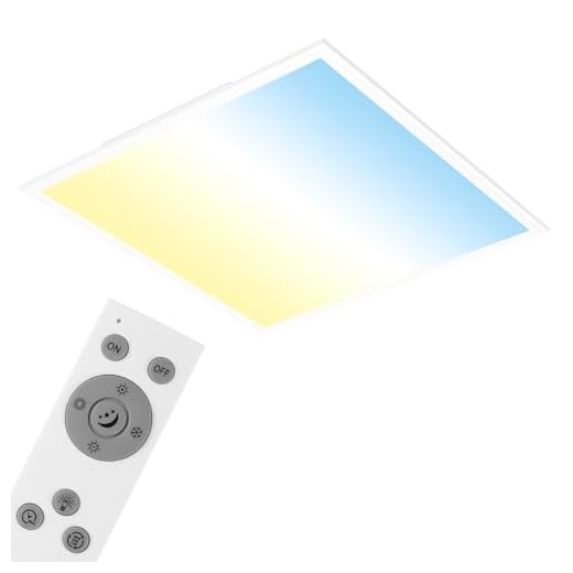 Briloner Leuchten - LED Deckenleuchte-Panel, LED-Lampe, Wohnzimmer-lampe, Deckenlampe, Deckenstrahler, 12W, quadratisch, weiß, 29.5 cm 4 Briloner Leuchten 7195-016 Deckenleuchte-Panel, dimmbar, Farbsteuerung, Fernbedienung, 36W, 3800 lm, LED-Lampe, Wohnzimmerlampe, Deckenlampe, weiß, 59.5 cm, 36 W