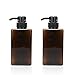 Sayiant 2 Leere Duschgel-/Shampoo-Flaschen, PET-Spender-Flasche, Lotion-Pump-Flasche, 450 ml, Braun, 2 Stück