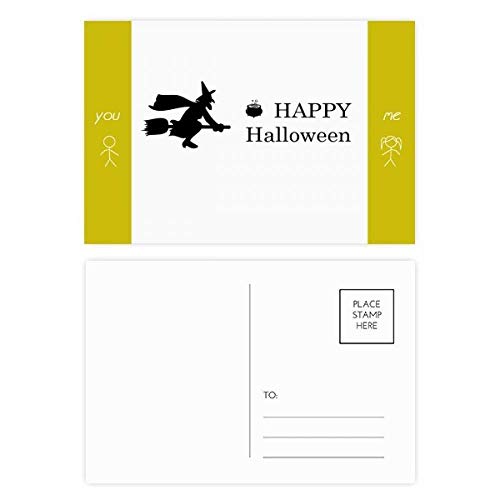 Carte postale Halloween Happy Ghost lot de 20 pour écrire un merci