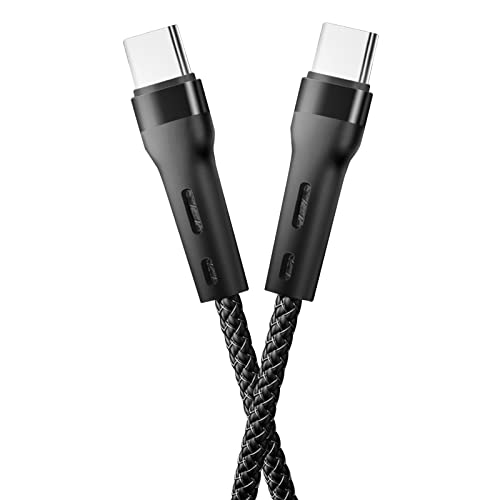 USB C auf USB C Kabel, 100W USB C Schnellladekabel, Nylon geflochtenes PD Type-C Schnelllade-Datenkabel für Samsung/Huawei/Pixel/LG, MacBook Pro/Air iPad Switch PS5-3.3FT / Schwarz Cover