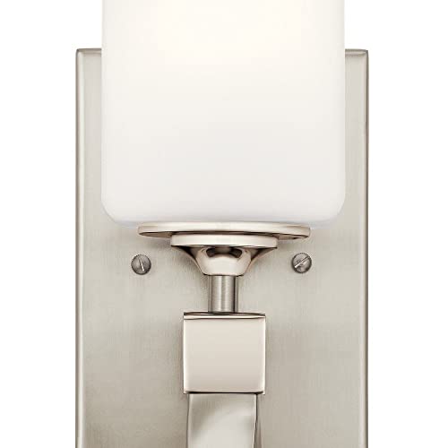 Image of KICHLER Marette 5 inch 1 Light Wall Sconce with Satin Etched Cased Opal Glass in Brushed Nickel