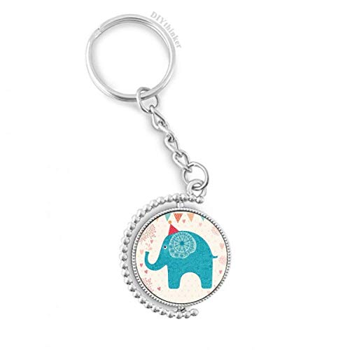 Llavero de elefante de colores con acabado giratorio duradero y anillo de la cadena 1