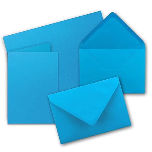 Folding Cards A6 - C6 Gummed Edges Without Box 20 Karten-Sets Azure Blue, 52 Azure Blue, 20 card sets