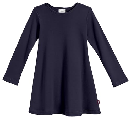 Image of City Threads Girls' 100% Cotton Long Sleeve Dress - Active Kids School, Playing, Parties - Made in USA