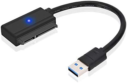 ELUTENG SATA USB3 Adapter L Type for 2.5 SATA III External Hard Drive 20cm HHD or SSD SATA to USB Cable 90 Degree Support UASP Portable Elbow SATA Converter 0.2m Short Right Angle Cord