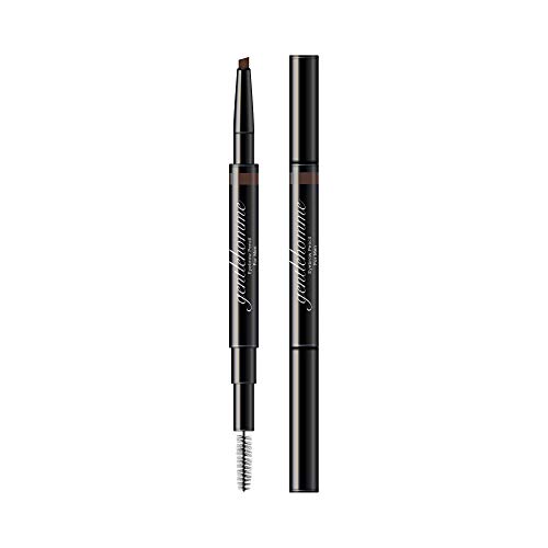 Gentlehomme Mens Eyebrow Pencil Dark Brown, Easily Shape Define Fill Eyebrows or Facial Hair, 2 in 1 brush and ultra-thin pencil, Waterproof Smudge Proof Sweatproof, Durable and Long Lasting