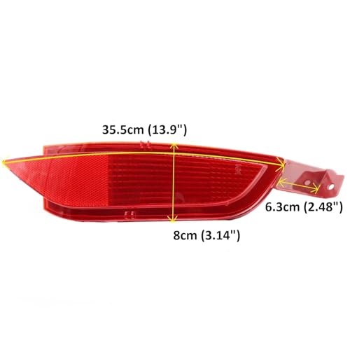 Twowinds Stoßfängerreflektor, Katzenaugenreflektor Roter Reflektor für den Hinteren Stoßfänger Rechte Seite Kompatibel mit Ford Fiesta VI (2008-) Focus III C-MAX II (2010-) C-MAX (2011-) 8A6117A849AA