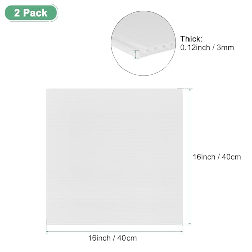 Image of M METERXITY 2-Pack Corrugated Plastic Sheets, 16 Inch x 16 Inch Waterproof Blank Corrugated Poster Board Yard Signs for Garage Sale /Office /Classroom /Party /Lawn Sign Road [3mm Thick, White]
