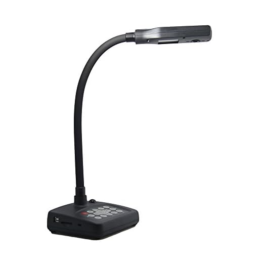 INEBIZ 30fps HD Double VGA/USB Lightweight Document Camera, 5 Mega-Pixel Autofocus Flexible Gooseneck Interactive Projection Camera for Teacher Class Office Home (SH5100)