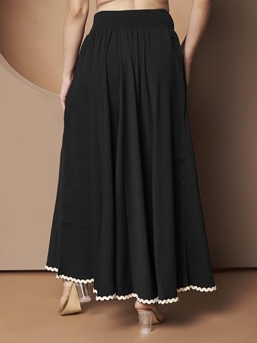 Image of KZULLY | Palazzo for Women | Solid & Printed | Stylish Wide-Leg | Comfortable Elastic Waist Bottomwear