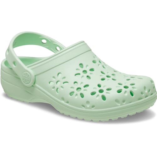 Crocs Unisex Kinder Classic Floral Cut Out Clog T Clog, Jade Tint, 19/20 EU
