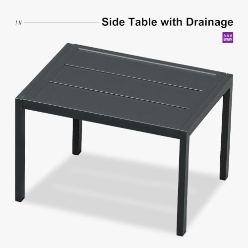 Image of PURPLE LEAF Outdoor Chaise Lounge with Wheels Armrests, 2-Piece Set, Grey