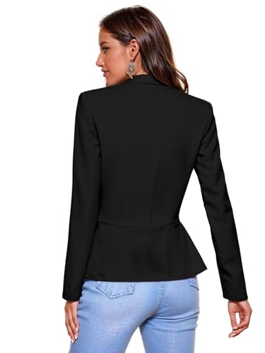 Hybrid & Company Women's Casual Work Office Elegant Open Front Premium Nylon Blazer Jacket4
