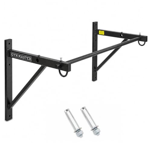 GYM MASTER Wall Mounted Pull Up Bar with Band Anchors Home Gym Equipment