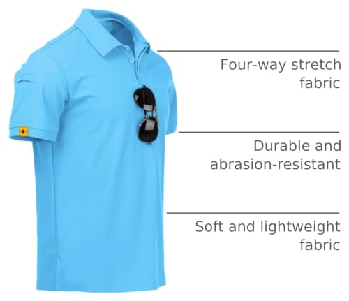 Image of ZITY Mens Polo Shirt Short Sleeve Sports Tactical T-Shirt Athletic Golf Polos Daily Casual Stylish Collared Shirts for Men