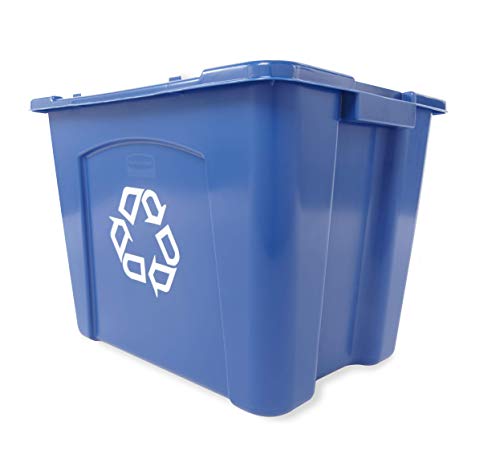 Rubbermaid Commercial Products FG571473BLUE Recycling Bin/Box, Stackable, 14 Gal, Blue, For Indoors/Outdoors/Garages/Homes/Commercial Facilities thumb #1