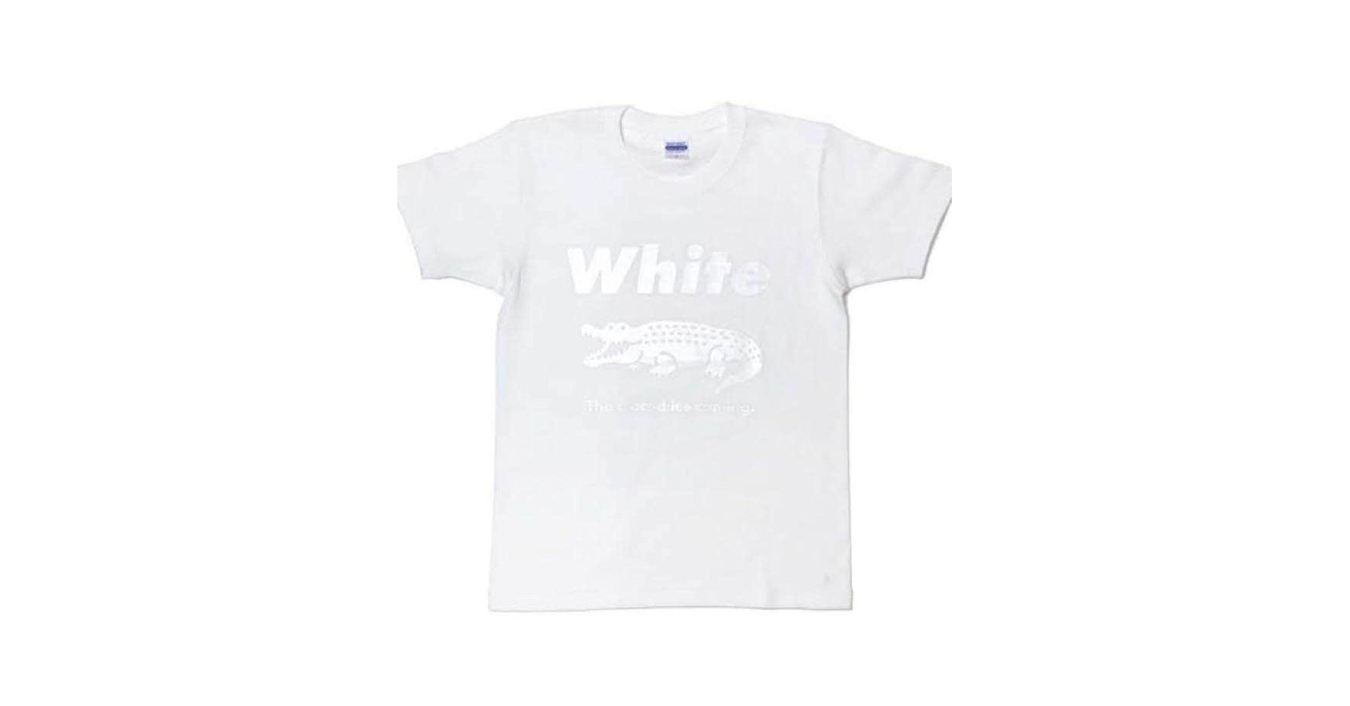 Amazon.co.jp: 江口寿史 半袖 Tシャツ 「 白いワニ 」Mサイズ