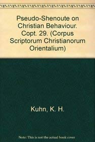 Paperback Pseudo-Shenoute on Christian Behaviour: T. Book
