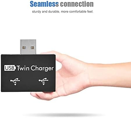 Mini USB Hub, DC 5V USB 2.0 Male to 2-Port USB Twin Charger Splitter Adapter Kit, USB Charger Dual Port for Devices Charging(black)