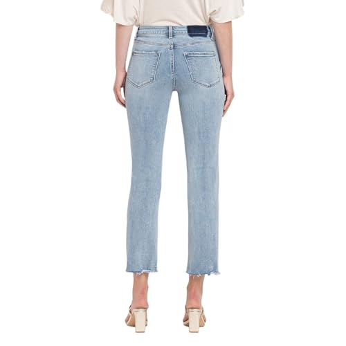 Flying Monkey High Rise Crop Straight Jeans Light Blue2