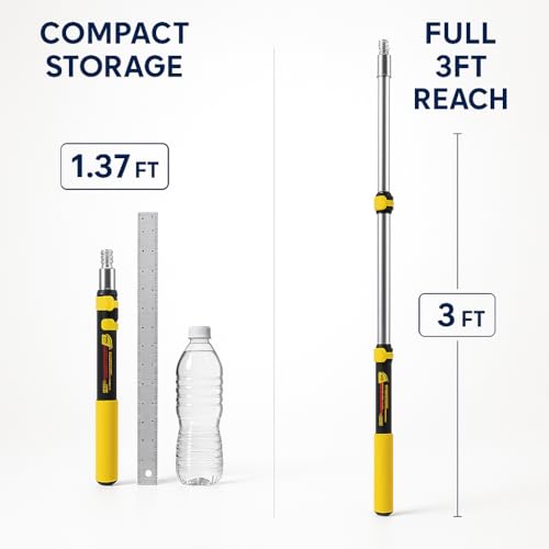 Bates- Extension Pole, 1.4-3ft Pole, Telescopic Pole, Paint Pole, Extension Pole, Paint Roller Extension Pole, Paint Pole, Extension Handle, Telescopic Paint Roller Pole