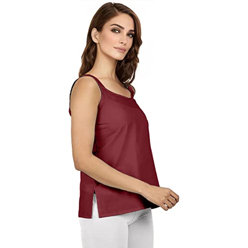 Image of Cotton Short Camisole Non-Stretchable Slip for Women | Short Kurti Slip | Short Camisole | Half-Length Lining | Waist Length Inner | Sameez | Samij(Half Slip)