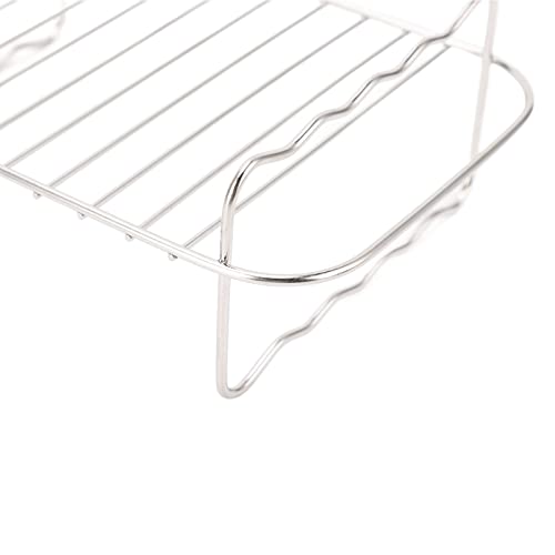 Rack de fritadeira de cesta dupla de aço inoxidável, rack de fritadeira retangular de grau alimentíc