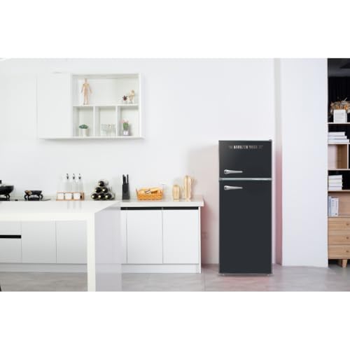 HAMILTON BEACH 2 Door Apartment Size Refrigerator with Freezer, 7.5 cu. ft, Retro Black on Fridge.com