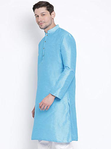Image of VASTRAMAY Men Banarasi Silk Solid Kurta | Soft Cotton Blend Ethnic Kurta | Comfortable for Festive & Wedding Occasions
