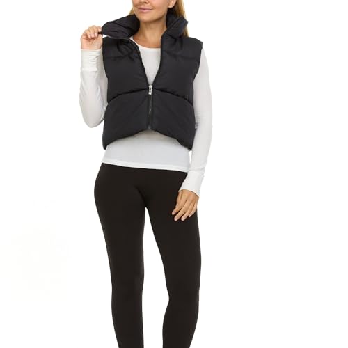 Steve Madden Cropped Puffer Vest for Women - Sleeveless Women’s Outerwear Vests2