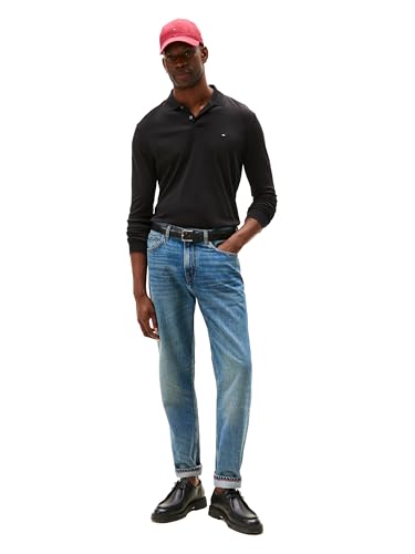 Polo de manga larga casual para hombre Tommy Hilfiger en corte regular con algodón líquido miniatura 3