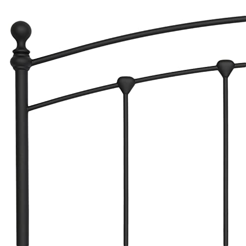 Fashion Bed Group Sanford Metal Headboard Panel With Castings And Round Finial Posts, Matte Black Finish, Full #TOP5