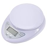 TechCode Food Scale Grams, 5KG/11LB 1g Digital LCD Kitchen Cooking Diet Weight Postal Scale Household Lightweight Auto Off Function Electronic Scale(White, Pack of 1)