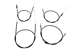 Das Set besteht aus: Starterbowdenzug: Gesamtlänge 78cm, Funktionlänge 5cm; Kupplungsbowdenzug Gesamtlänge 98cm, Funktionslänge 11cm; Bremsbodwdenzug: Gesamtlänge 112cm, Funktionslänge 12cm; Gasbowdenzug: Gesamtlänge 77cm, Funktionslänge 7cm.