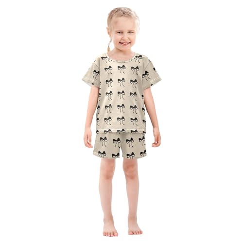 Black Bows Pajama Set Pajamas Sleepwear Nightwear Loungewear Clothes Set B0404867