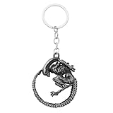 SephSmith Alien Movie-Inspired Keychain Sci-Fi Monster Metal Key Ring for Fans Gamers and Collectors (Silver)