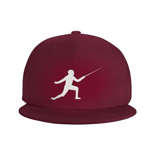 Fencing Silhouette Outdoor Baseball Hat Flat Hat3