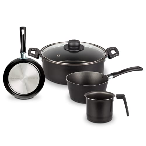 Reviews de Bateria ekco 5 piezas que puedes comprar esta semana. 49 Deleite | Batería de Cocina con Antiadherente 5 Piezas de Aluminio - Color Negro