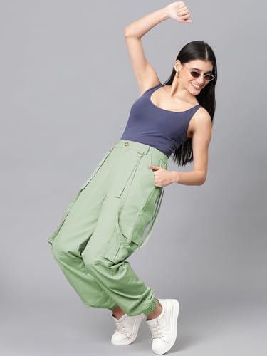 Image of KOTTY Women's High Rise Relaxed || Straight || Joggers Fit Cargo's for Pants || Trousers