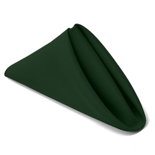 Elegant Event Essentials – 10 Pcs Square Polyester Tablecloth Napkins with Hemmed Edges for Wedding, Reception Events, Dinning, Banquets & Christmas Parties - 19'' x 19'' (48cm x 48cm) – Green