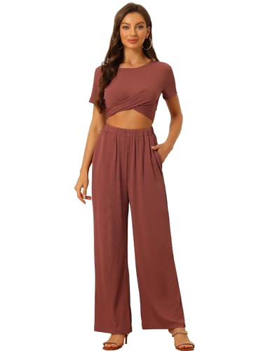 Tenues 2 pièces manches courtes au tombé fluide et élégant pour femme