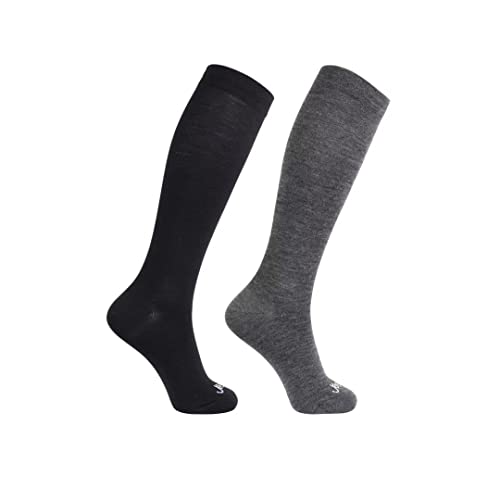 ja vie JAVIE Lightweight Merino Wool Comfy Compression Socks Graduated 15-20mmHg Knee High Stockings for Women & Men Running