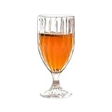 LJHFG63KUYT Vasos de vidrio Copa de cristal con rayas verticales, 325 ml (11 oz), transparente, tallo y relieve, ideal for zumos, cócteles, vino champán para jugo