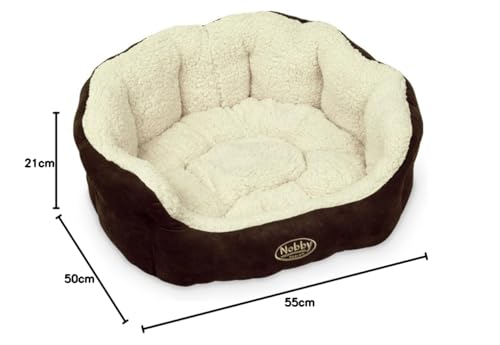Nobby 71188 Komfortbett für Hunde Taika, 55 x 50 x 21 cm, braun/wollweiß